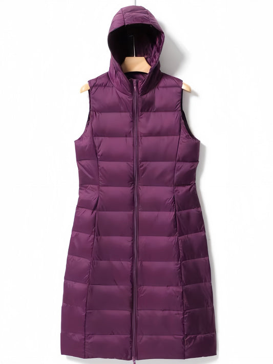 Slim Fit Sleeveless Puffer Jacket Hooded