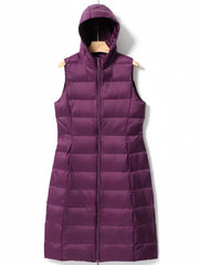 Slim Fit Sleeveless Puffer Jacket Hooded