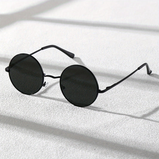 Men's Round Frame Sunglasses Classic Casual Style
