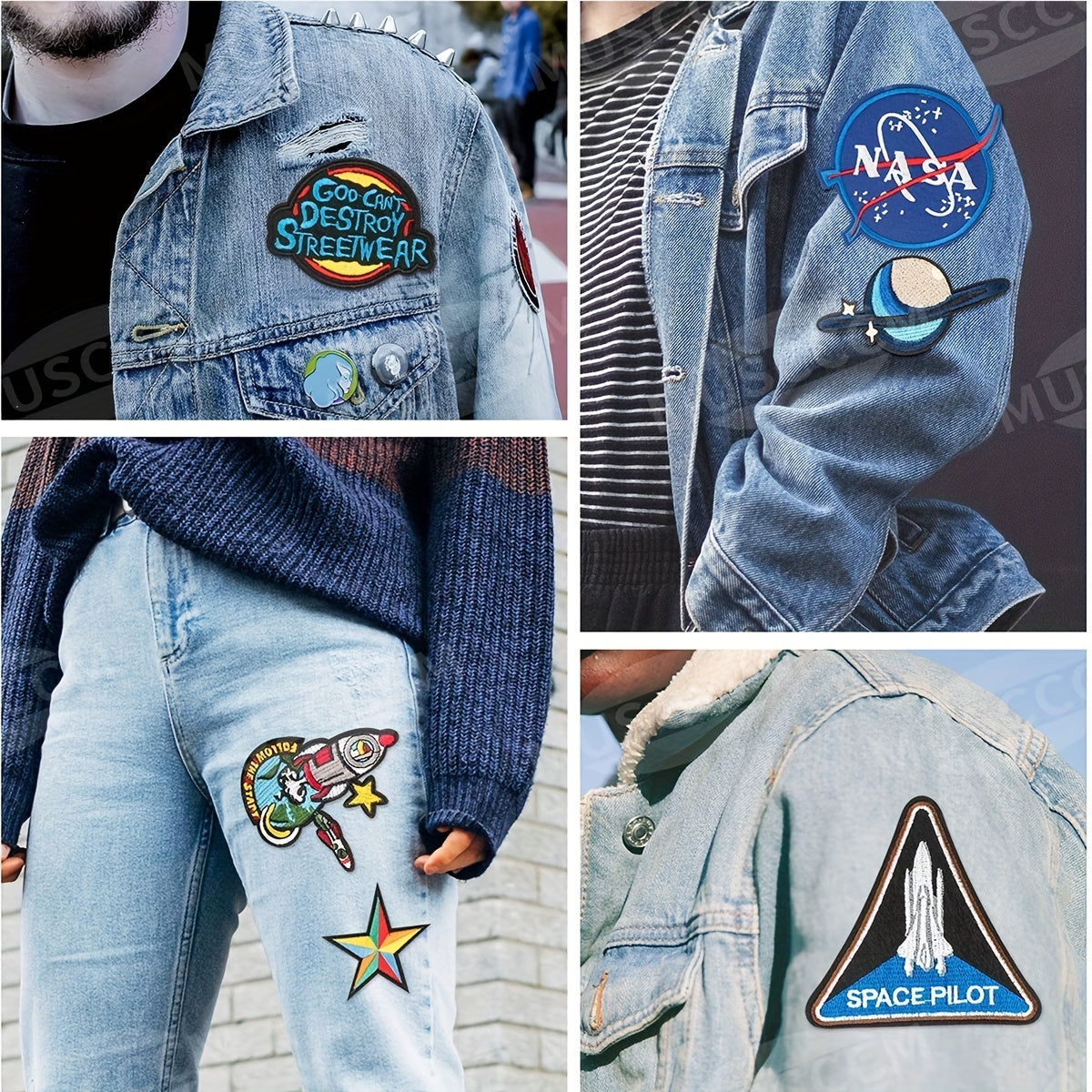 Men's Aviation Embroidery Patch Sticker DIY Clothes Bag Pants Decorative