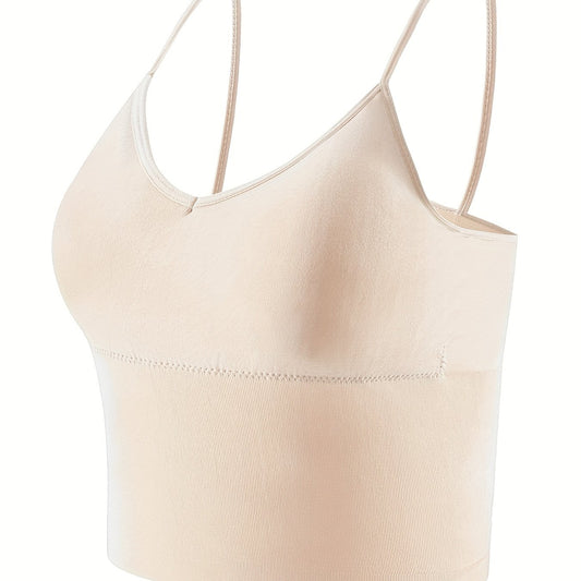 Solid Cami Top V Neck Sleeveless Women's Lingerie