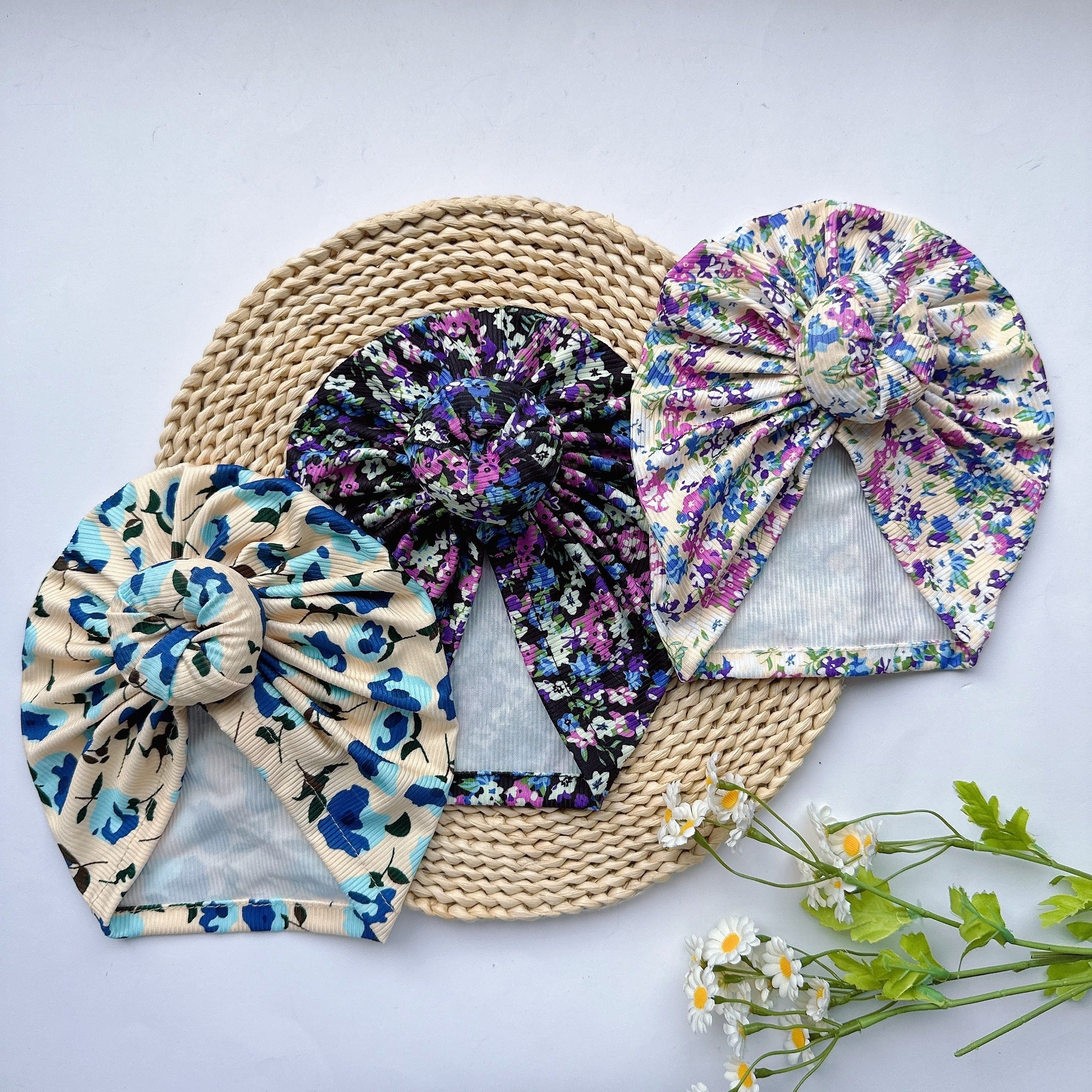 Soft Elastic Baby Donut Hat Girl Headwear Knotted Accessories