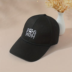 Dog Mom Embroidery Baseball Cap Solid Sun Hat Adjustable Dad Hat Women