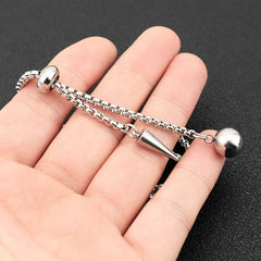 Stainless Steel Rivet Ball Pendant Necklace
