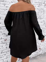  Casual Dress Off Shoulder Lantern Sleeve Dress