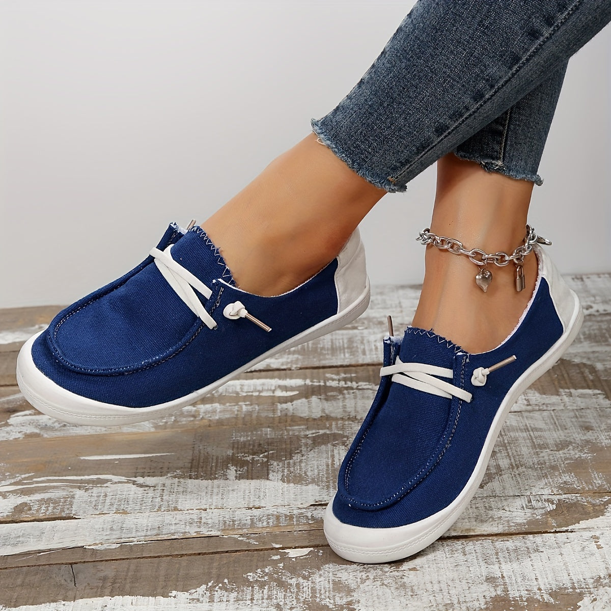 Women's Casual Canvas Lace Up Shoes Lightweight Low Top Walking Shoes