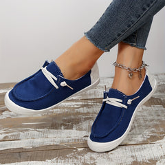 Women's Casual Canvas Lace Up Shoes Lightweight Low Top Walking Shoes