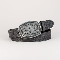 Men's Retro Pattern Buckle Belt PU Leather Decorative Accessories