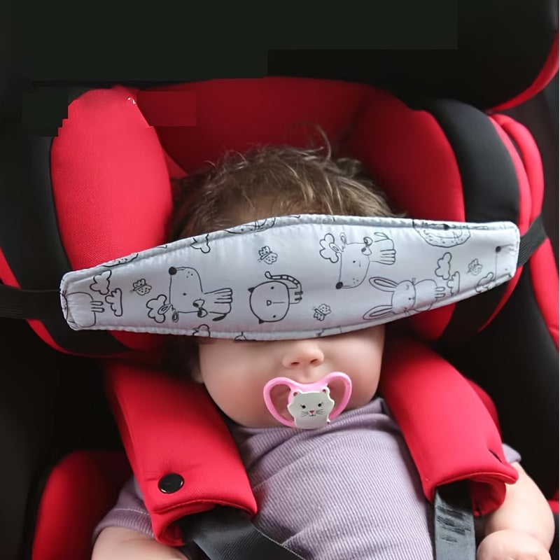 3pcs Infant Car Seat Head Support Cartoon Animal Pattern Headband