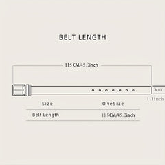 Chocolate Square Pin Buckle Casual Belt For Men