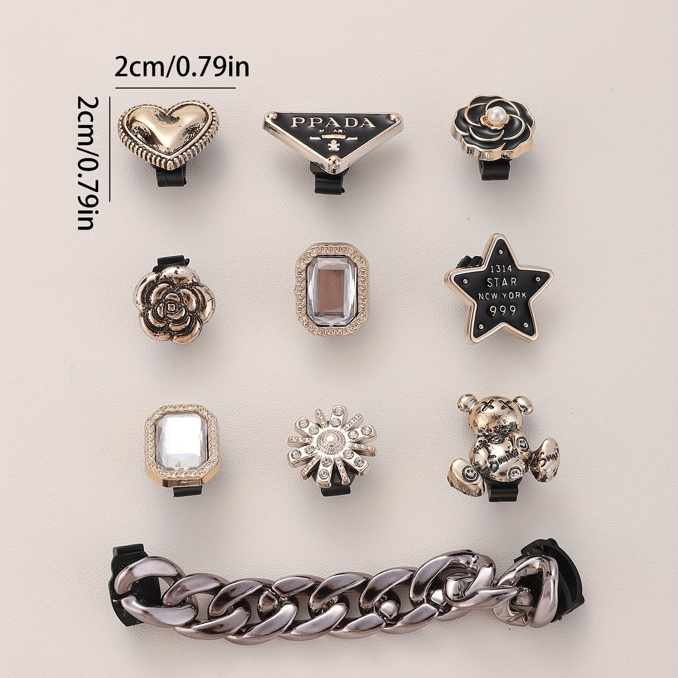 Unisex Shoe Buckle OL Shoelace Decoration DIY Matching 10pcs