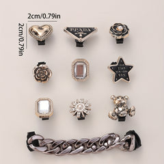 Unisex Shoe Buckle OL Shoelace Decoration DIY Matching 10pcs