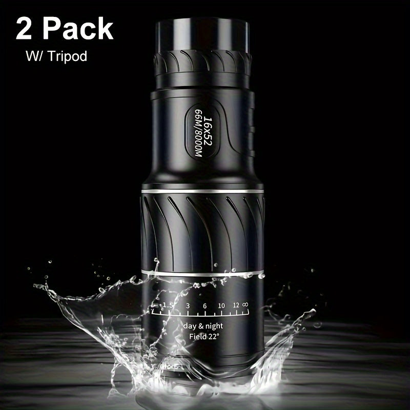 2 Pack HD Telescope with Tripod for Camping Fishing Hiking