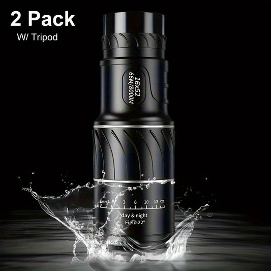 2 Pack HD Telescope with Tripod for Camping Fishing Hiking