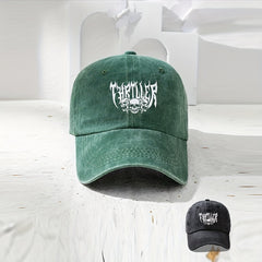 Skull Print Baseball Cap Washed Distressed Sports Hat Women Cotton Sun Hats