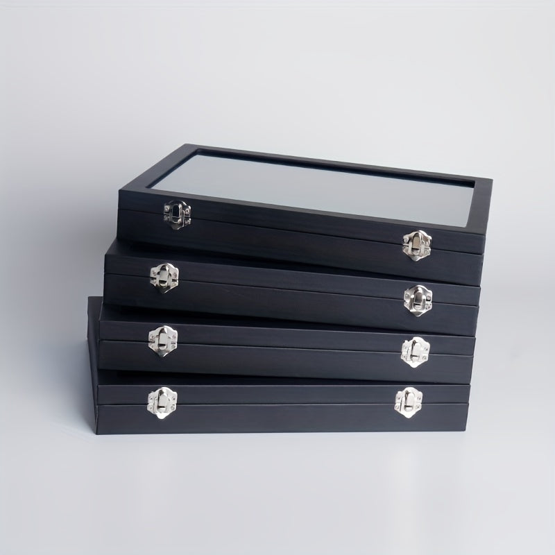 PU Leather Jewelry Box Display Tray 8 10 Grids Necklaces Bracelets Organizer