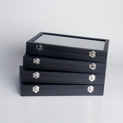 PU Leather Jewelry Box Display Tray 8 10 Grids Necklaces Bracelets Organizer