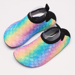 Girls' Gradient Fish Scale Water Shoes Quick Dry Lightweight Soft Socks