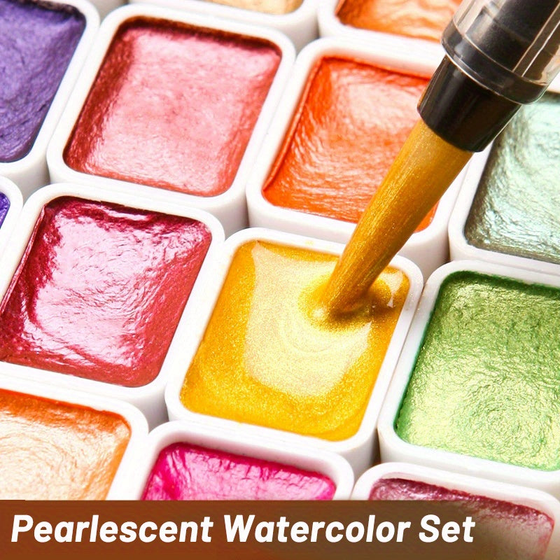 Glitter Watercolor Solid Paints Vibrant Shimmering Art Supplies