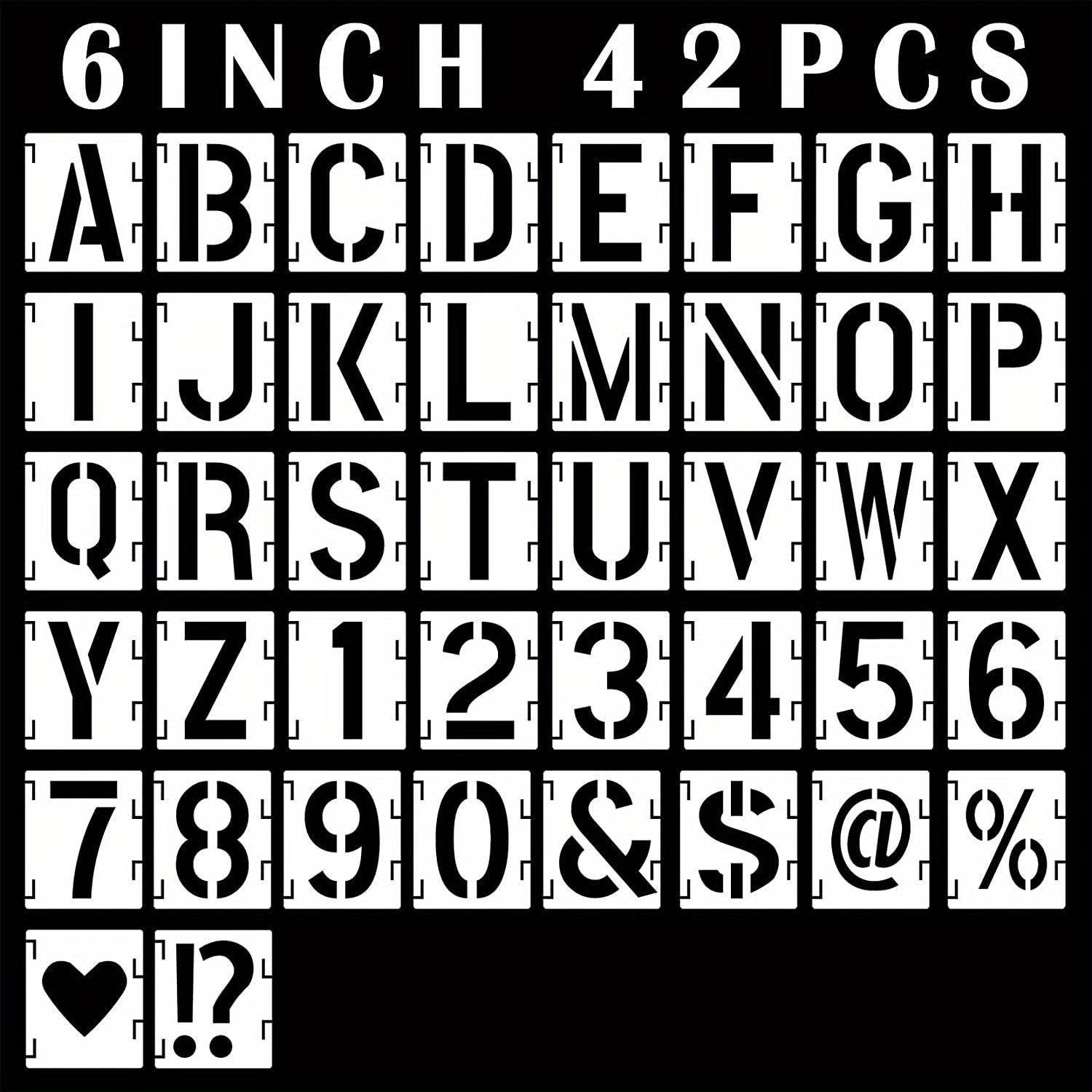 42pcs Letter Stencils Symbol Numbers Craft Stencils Reusable Alphabet Templates