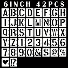42pcs Letter Stencils Symbol Numbers Craft Stencils Reusable Alphabet Templates