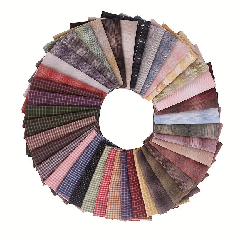 50pcs 10 3 9 3 9in 100% Cotton Japanese DIY Fabric Yarn Dyed
