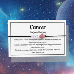 Constellation Theme Rope Bracelet With Message Card Healing Crystal Beaded
