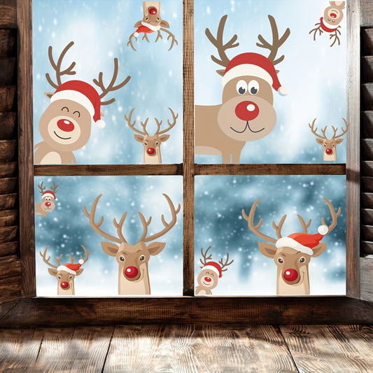 Christmas Reindeer Wall Decal Happy Cartoon Reindeer Wall Mural