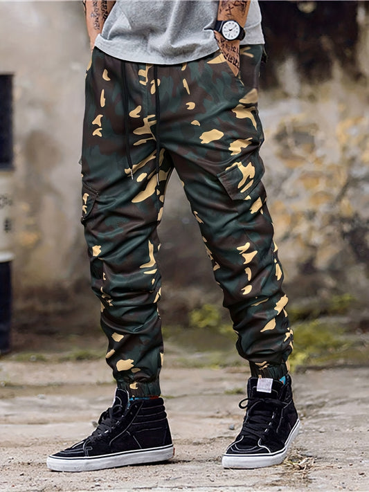 Camouflage Cargo Pants Men Drawstring Joggers