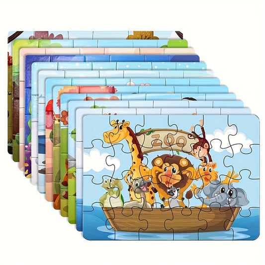 12 Boxes Cartoon Jigsaw Puzzle Insect Farm Animal Primary 24pcs