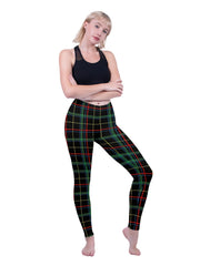Plaid Print Stretchy Long Leggings High Waist Comfy Women's Clothing