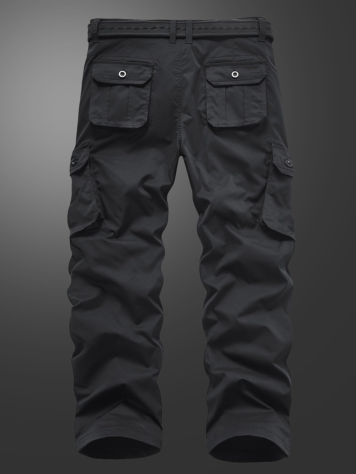 Men's Straight Leg Cargo Pants with Solid Flap Pockets