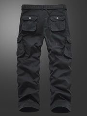Men's Straight Leg Cargo Pants with Solid Flap Pockets
