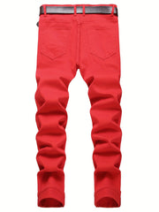 Men's Slim Fit Ripped Jeans Medium Stretch Denim Pants