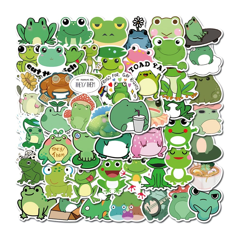 Frog Doodle Stickers for Motorcycle Luggage Waterproof Stickers