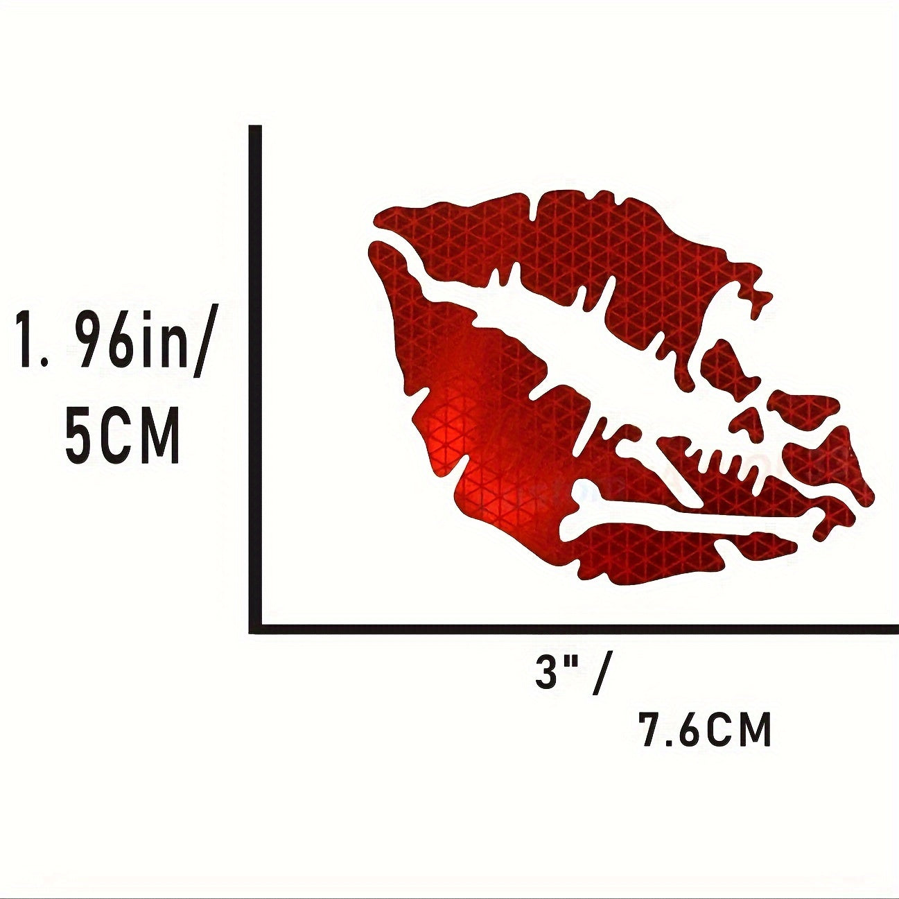 Reflective Death Kiss Skull Cross Bone Lips Decal Bumper Sticker