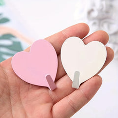 Strong Heart Shaped Adhesive Hangers Wall Hooks