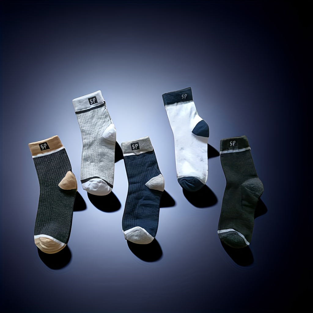 5pcs Men's Casual Sports Socks Anti-odor Absorbent