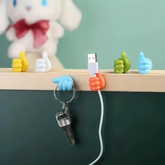 10pcs Hand Shaped Rubber Hooks - Cable & Power Cord Organization