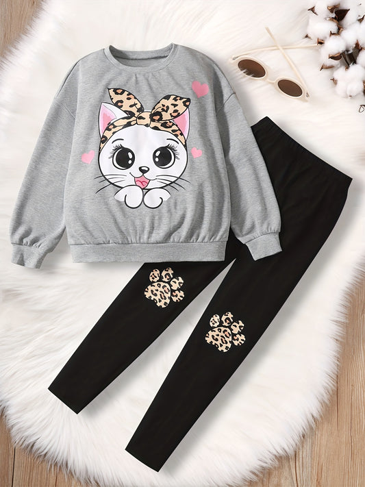 Toddler Girl's Cat Headband 2pc Set