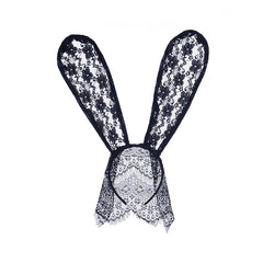 Halloween Lace Bunny Rabbit Ears Veil Mask Costume Party Roleplay