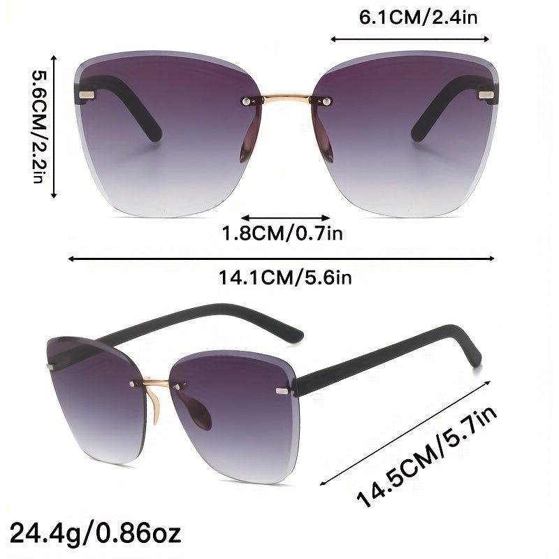 Square Rimless Sunglasses UV400 Sun Shades