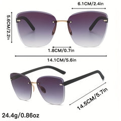 Square Rimless Sunglasses UV400 Sun Shades