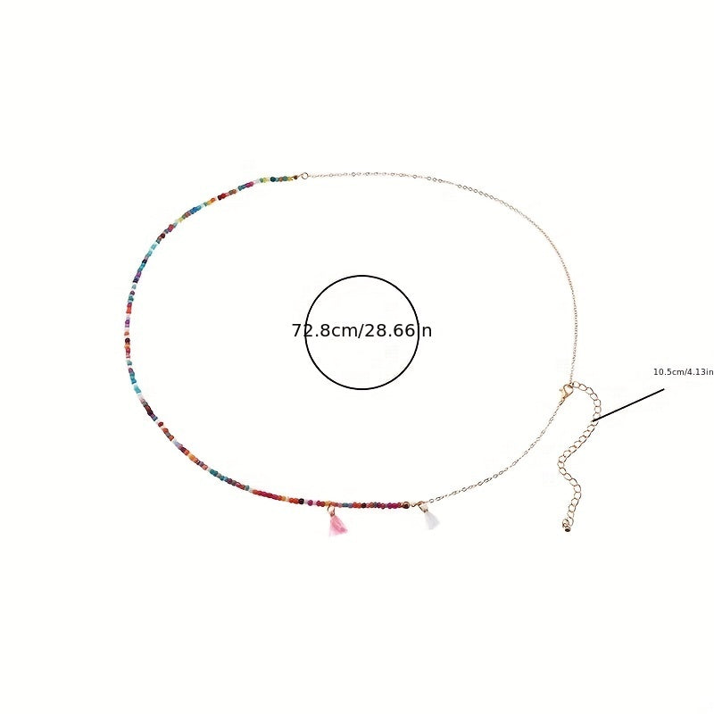 Colorful Tassel Bead Waist Chain Bohemian Style Body Chain