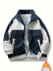 Men's Sherpa Thick Windproof Warm Thermal Jacket for Winter