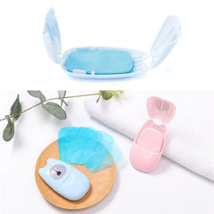 50Pcs Mini Travel Soap Paper Bathroom Cleaning Portable Refreshing Sheets