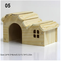 Hamster Wooden House Swing Nest Cage Supplies