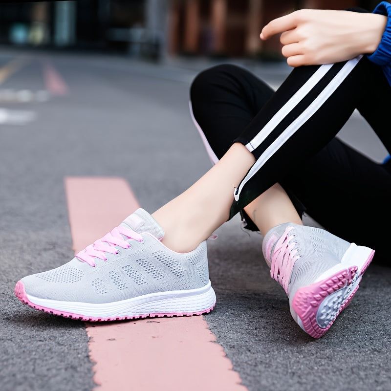 Soft Thick Sole Shock Absorption Sneakers Lightweight Mesh Running Shoes