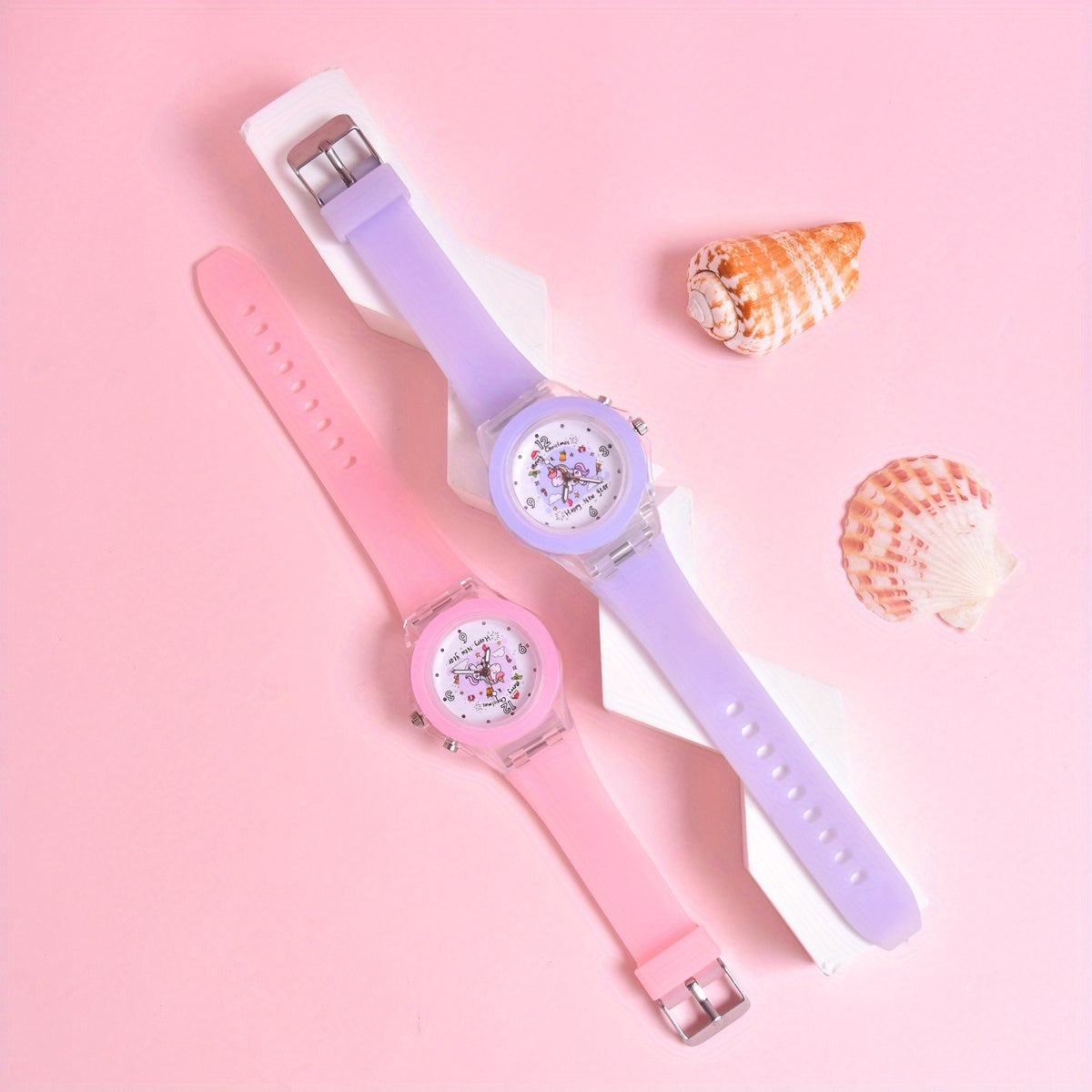 Girls' Reindeer Light Up Watch Set with Silicone Strap