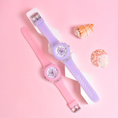 Girls' Reindeer Light Up Watch Set with Silicone Strap